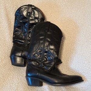 VINTAGE Acme Black Leather Western Boots